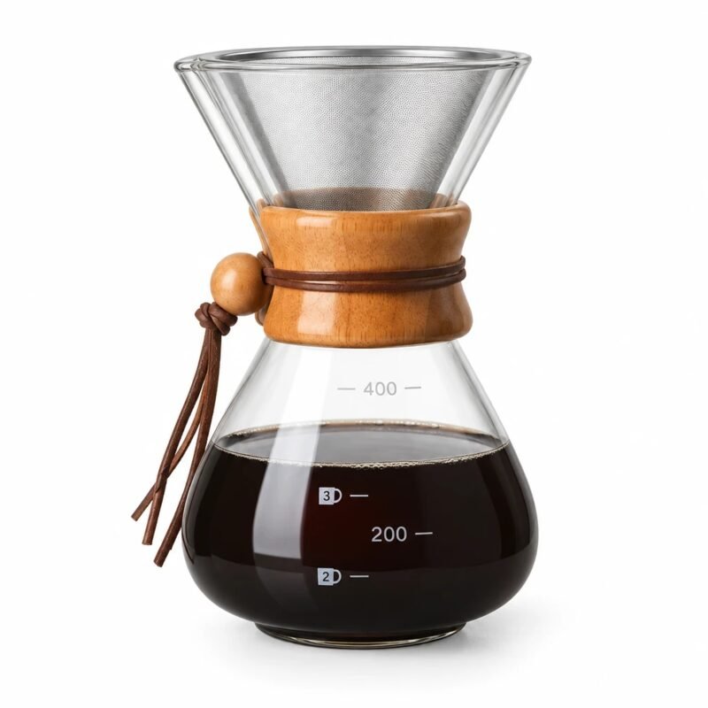 Glass Pour Over Coffee Maker, main packshot Glass Pour Over Coffee Maker