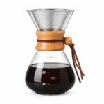 Glass Pour Over Coffee Maker, side profile Glass Pour Over Coffee Maker