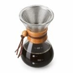 Glass Pour Over Coffee Maker, top three-quarter angle Glass Pour Over Coffee Maker