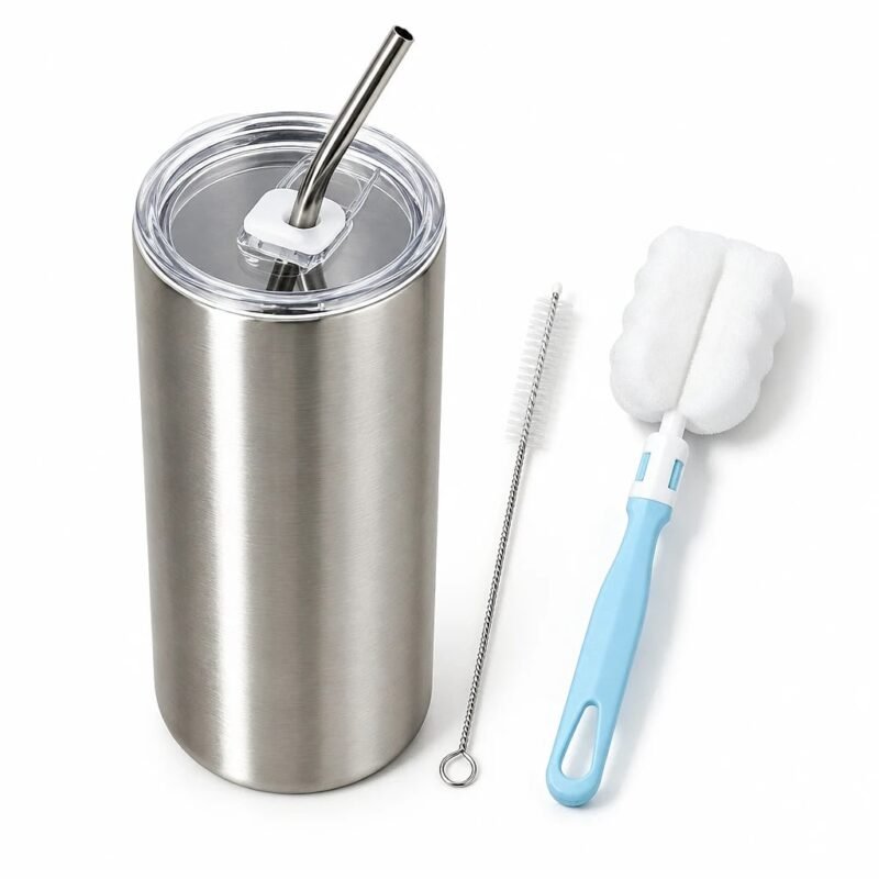 Insulated Tumbler with Straw, 600ml