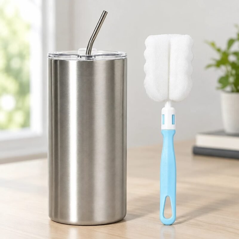 Insulated Tumbler with Straw, 600ml