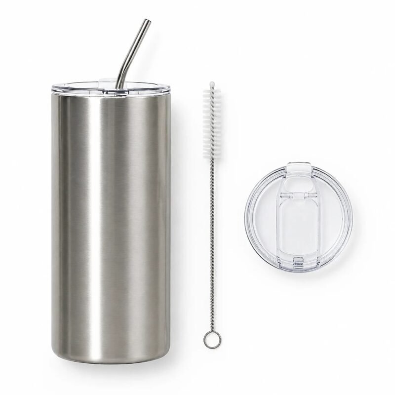 Insulated Tumbler with Straw, 600ml