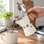Moka Pot, 300 ml, in use Moka Pot, 300 ml
