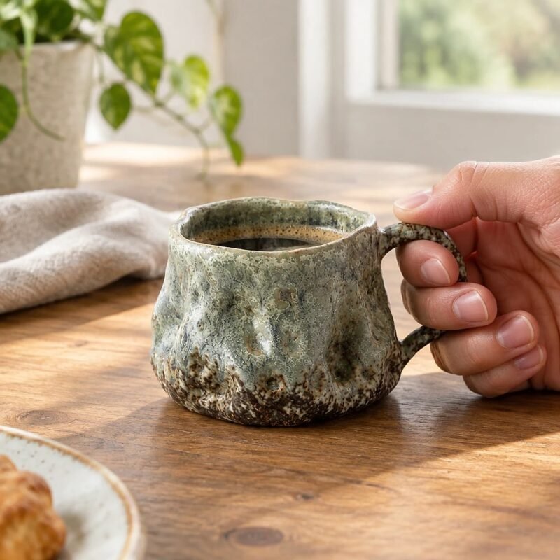 Textured Stoneware Coffee Mug